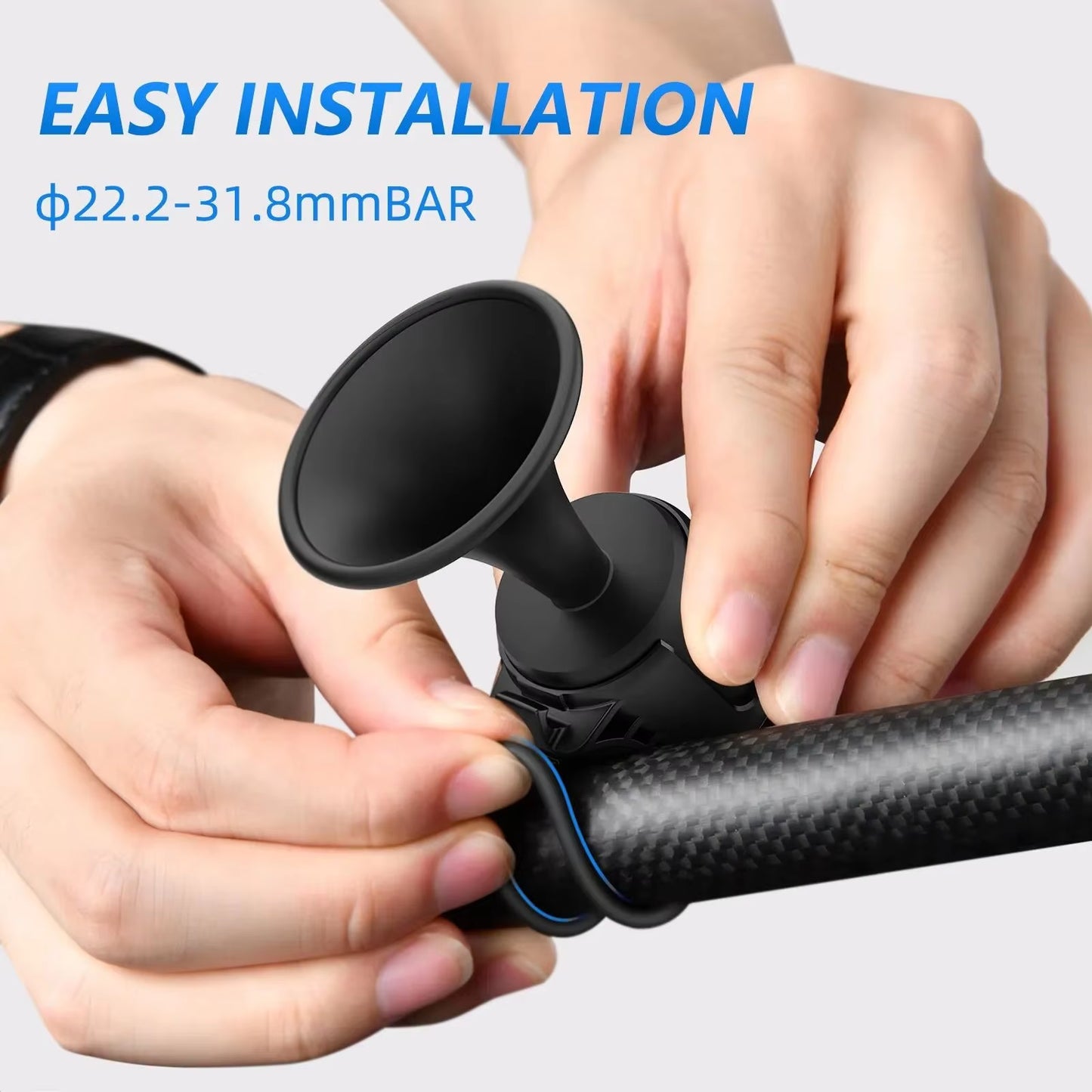 TWOOC Bicycle Electronic Horn, Loud Warning Sound, CR2032 Battery, 120Db, IPX4 Waterproof, Suitable for Road and Mountain Bike