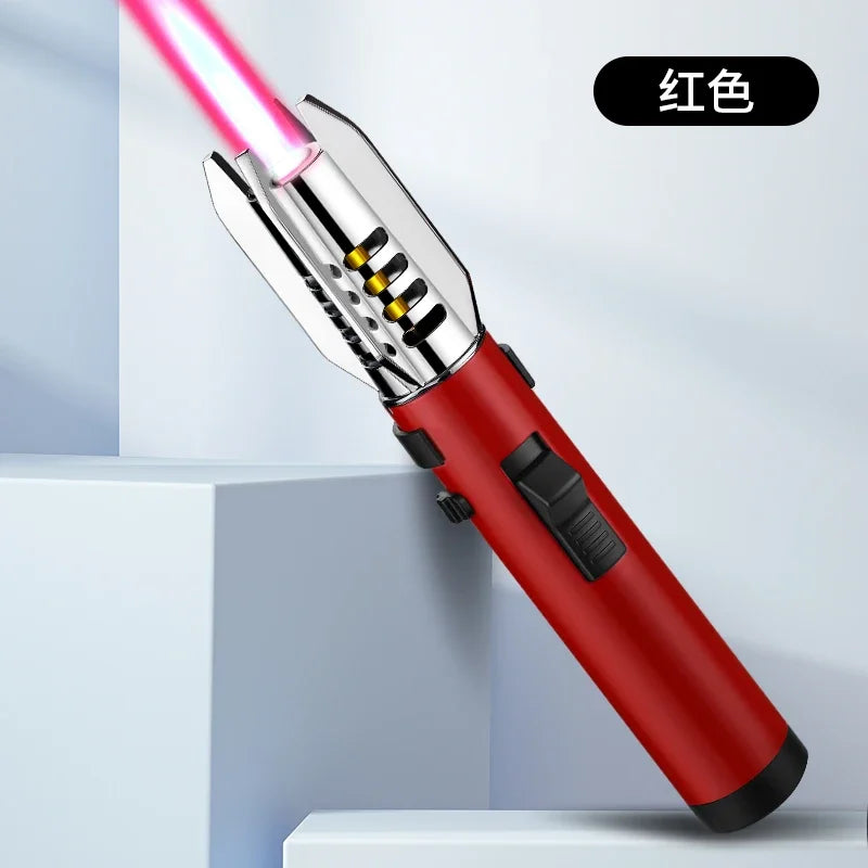 1800°High Temperature Spray Gun Butane Gas Lighter Metal Outdoor Windproof Blue Powerful Flame Torch Jet Lighter Welding Tool
