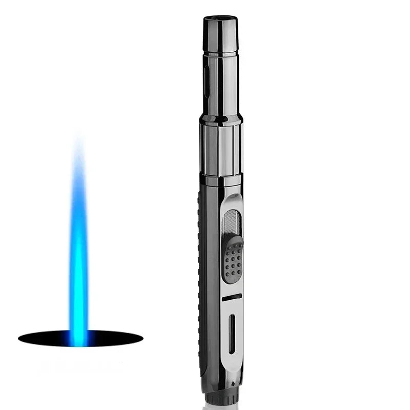 1800°High Temperature Spray Gun Butane Gas Lighter Metal Outdoor Windproof Blue Powerful Flame Torch Jet Lighter Welding Tool