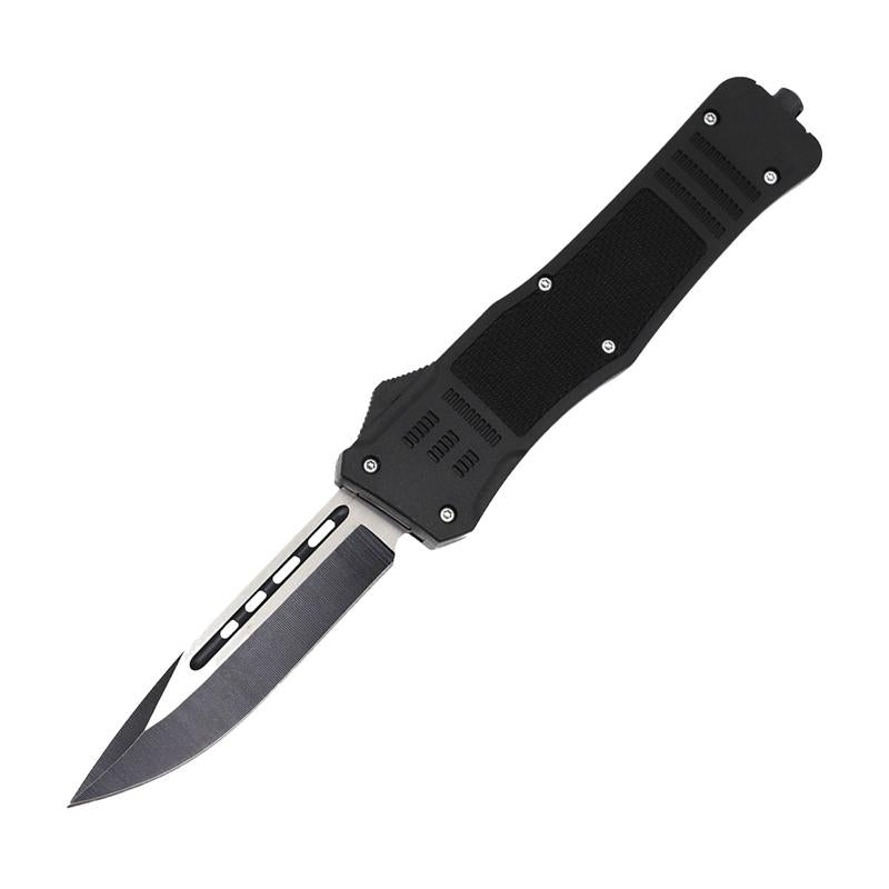Portable Pocket Knife Straight or Curved Edge EDC Kitchen Camping Stainless Steel Blade, Sturdy Plastic Grip