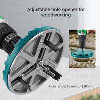 Adjustable Round Hole Saw Tool for Woodworking, Diameter Range 45mm-130mm