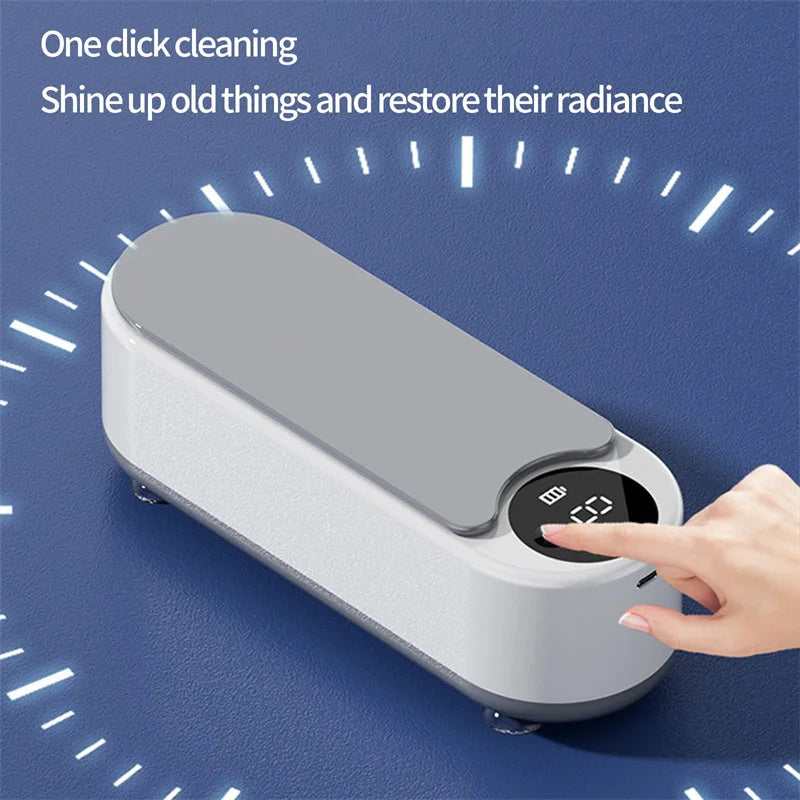 Ultrasonic Jewelry and Household Cleaning Machine, 450ml Capacity for Rings, Glasses, and Makeup Brushes